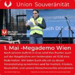 Megademo 1. Mai 2022: Max Pucher auf der Bühne am Heldenplatz ab 13:30